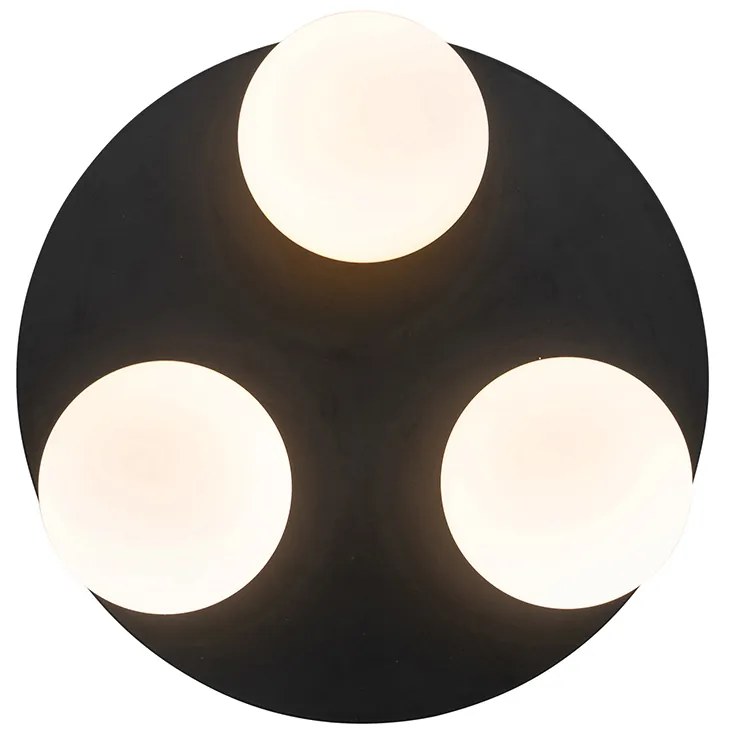 Plafoniera moderna per bagno nera 3 luci - Cederic