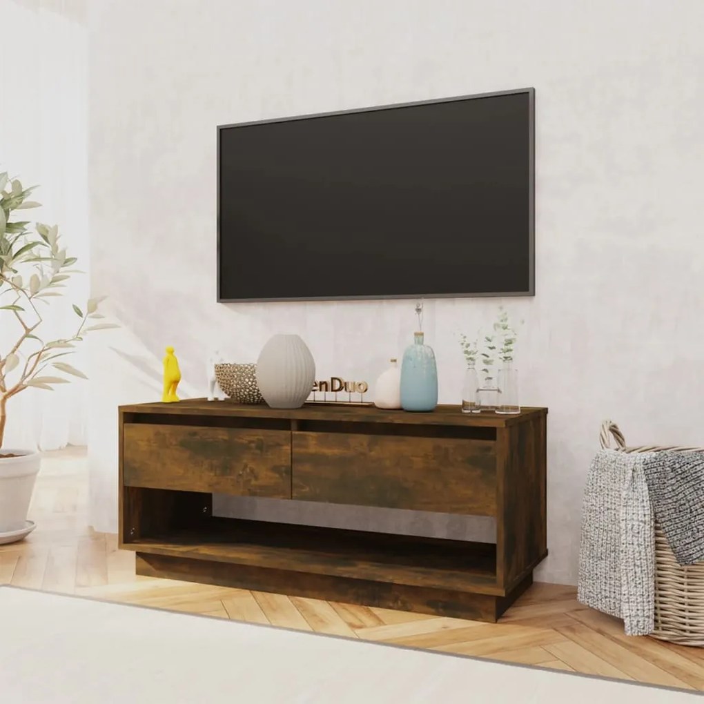 Mobile TV Rovere Fumo 102x41x44 cm in Truciolato