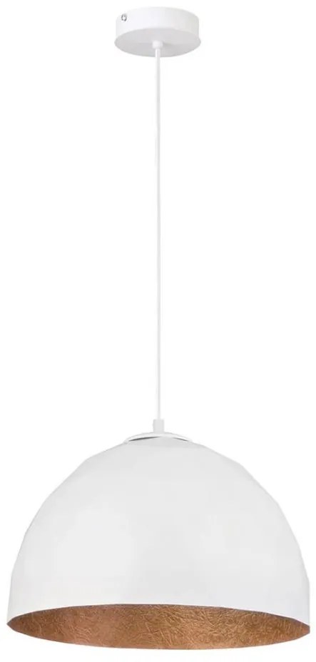 Lampadario su corda DIAMENT 1xE27/60W/230V d. 35 cm bianco/rame