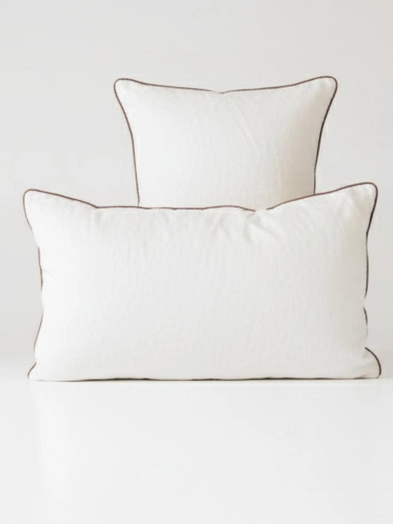 Set di 2 federe in lino bianco naturale White Natural