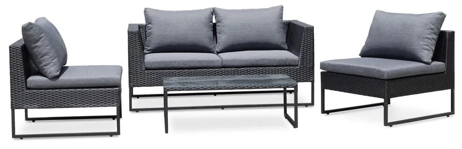 Set di mobili da giardino in rattan artificiale grigio Diamond - Bonami Essentials