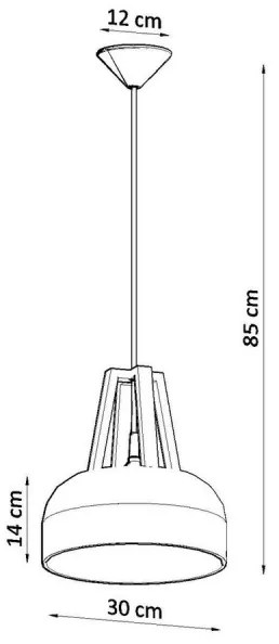 Sollux SL.0387 - Lampadario a sospensione con filo CASCO 1xE27/60W/230V diametro 30 cm