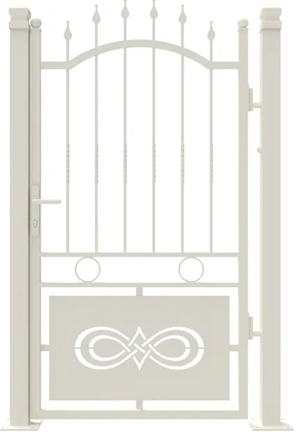 Cancello con serratura manuale Lavaredo in ferro, apertura a destra, L 104.5, H 180-195 cm, di colore bianco