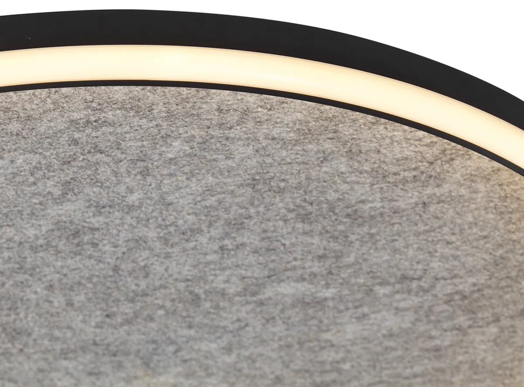 Plafoniera di design nera con feltro con LED dimmerabile a 3 livelli - Xavi Felt
