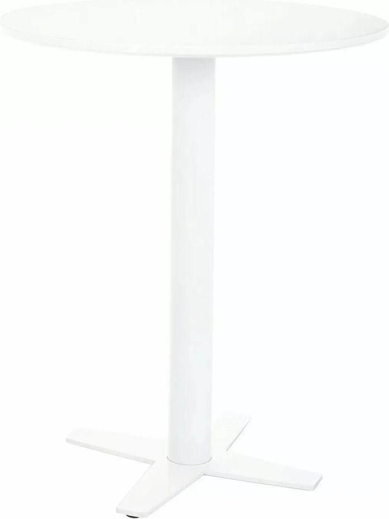 Tavolo bar BT002 in MDF bianco opaco e struttura in metallo – Ø60x76 cm
