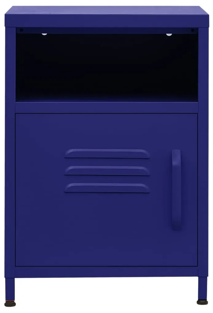 Comodini 2 pz blu marino 35x35x51 cm in acciaio