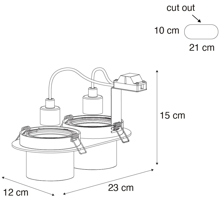 Set di 6 faretti da incasso bianchi GU10 70mm orientabili a 2 luci - Installa