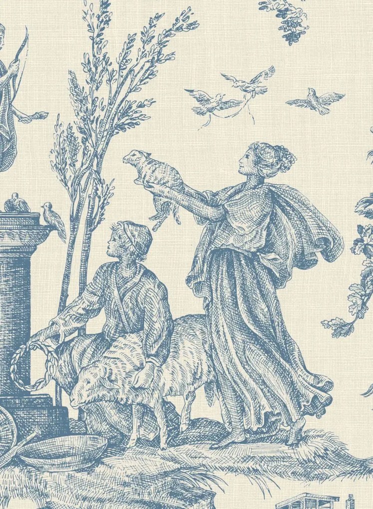 Lewis & Wood Carta da parati Toile Baptiste - Ciel