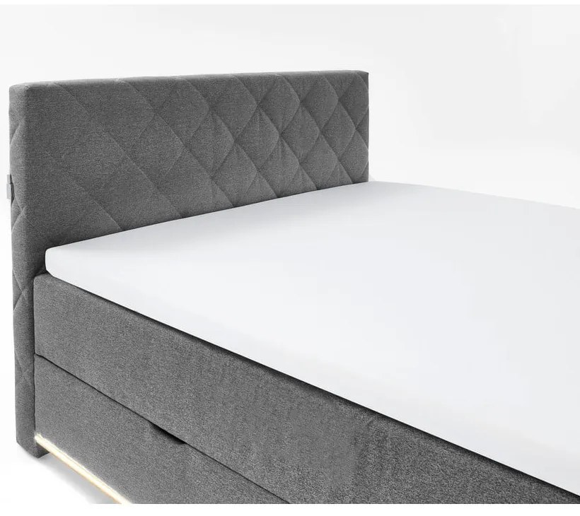 Letto boxspring grigio con contenitore 180x200 cm Messina - Meise Möbel