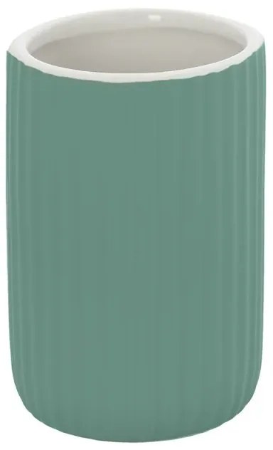 Portaspazzolini bagno dappoggio verde in ceramica soft touch Spring