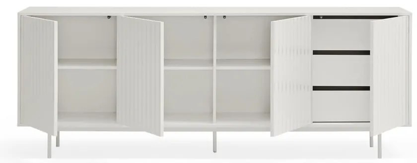 Cassettiera bassa bianca 211x80 cm Sierra - Teulat