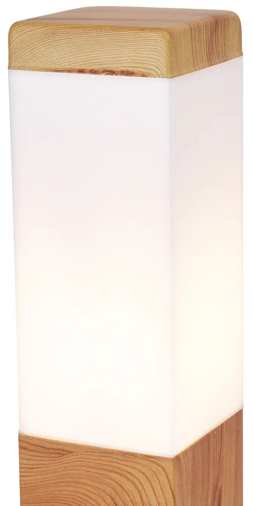Lampada da terra moderna da esterno in acciaio con stampa legno 80cm IP44 - Malois