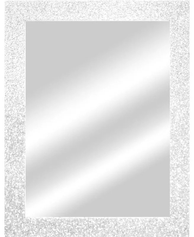 Specchio Glitterata rettangolare in legno bianco 60 x 90 cm