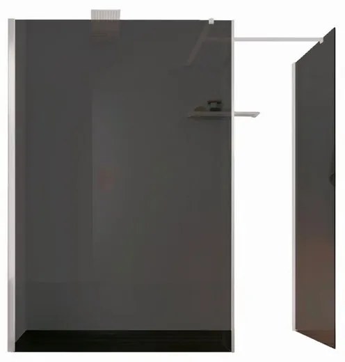 Walk-in wens L 68 x H 200 cm, vetro 6 mm fumé bianco