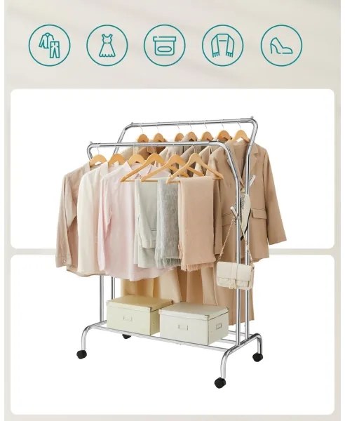 Appendiabiti da terra mobile LINEA, argento