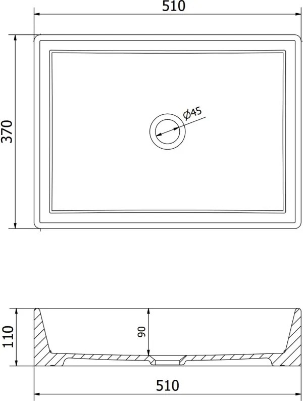 Mexen Goya lavabo da appoggio 51 x 37 cm, bianco - 22185000