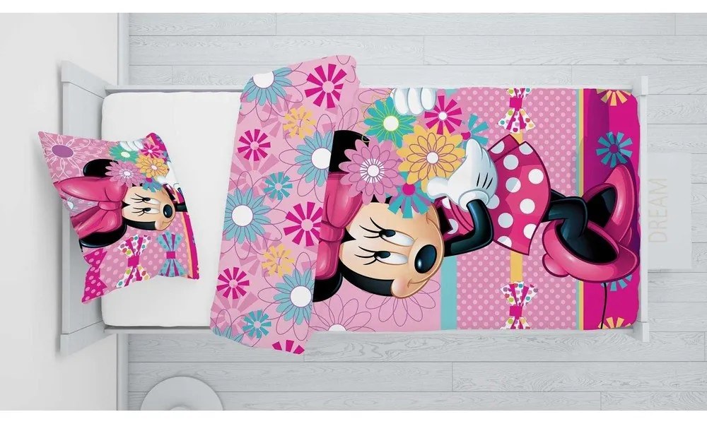 Biancheria da letto per bambini in cotone per letto singolo 140x200 cm Minnie - Jerry Fabrics