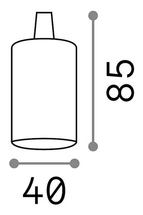 Portalampada Metallo Nero 1 Luce E27 Liscio