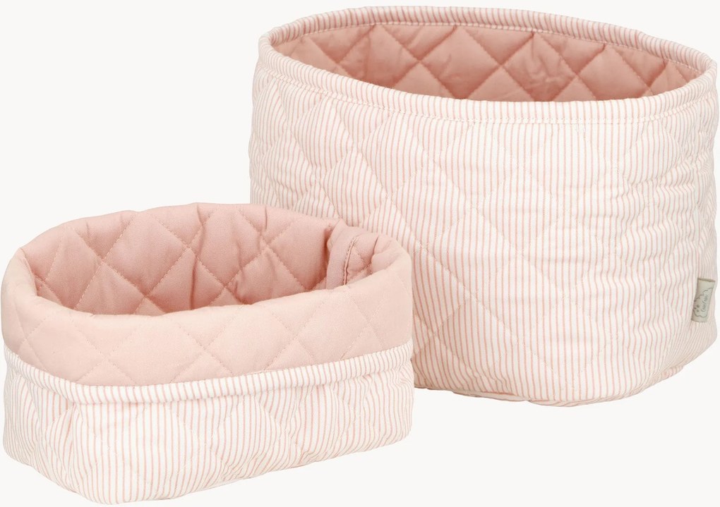 Set di 2 cestini portaoggetti in cotone per bambini Stripes
