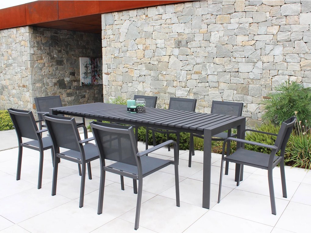 BRUNO - tavolo con struttura in alluminio verniciato bianco o antracite