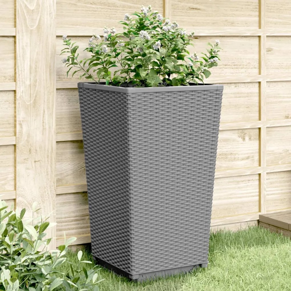 Fioriere Da Giardino 4 Pz Grigio Chiaro 32,5x32,5x57 Cm İn Pp /