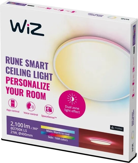 Pannello LED smart Rune WiZ Ceiling  bianco Ø 4.5 cmrgbw ad intensità regolabile 2100 LUMEN, WIZ