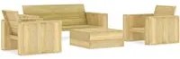 Set Divani da Giardino 4 pz in Legno di Pino Impregnato 3053198