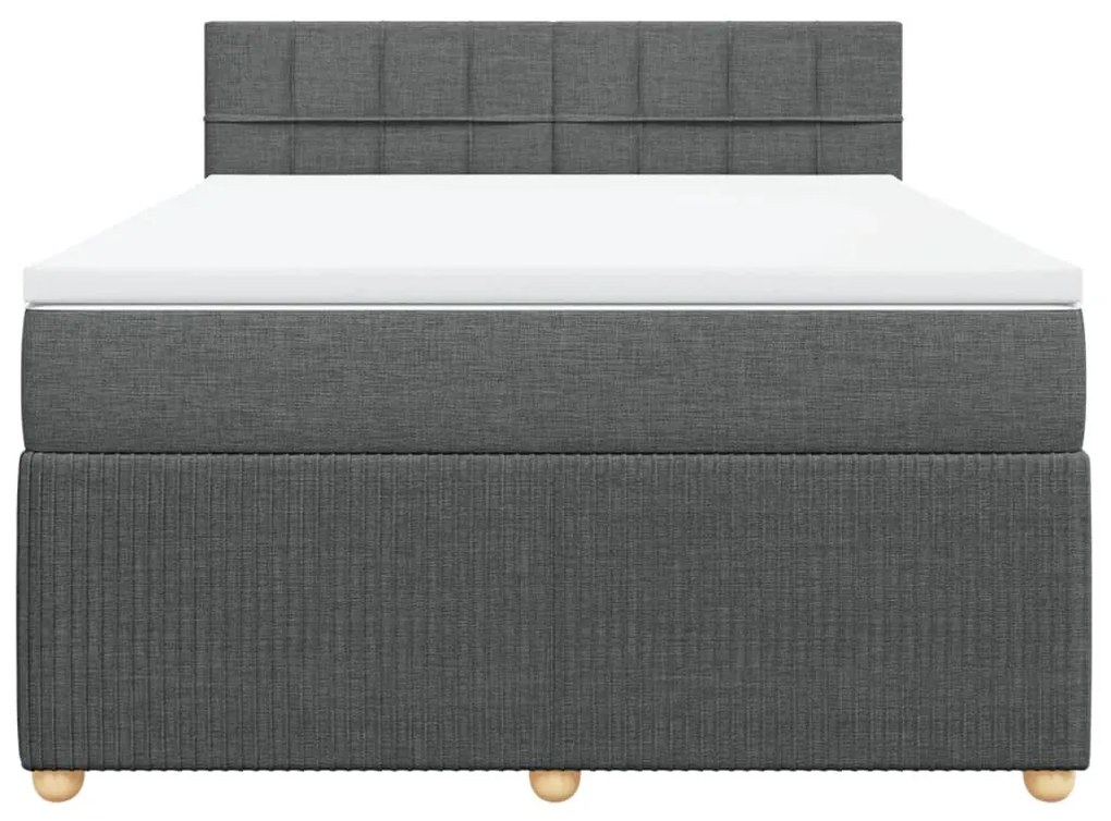 Giroletto a molle con materasso grigio scuro 140x190 cm tessuto