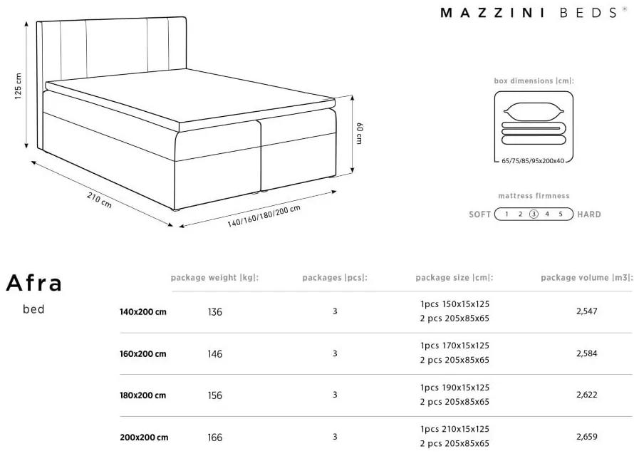Letto boxspring beige con contenitore 180x200 cm Afra - Mazzini Beds