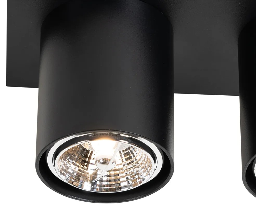 Faretto da soffitto moderno nero 2 luci - Tubo