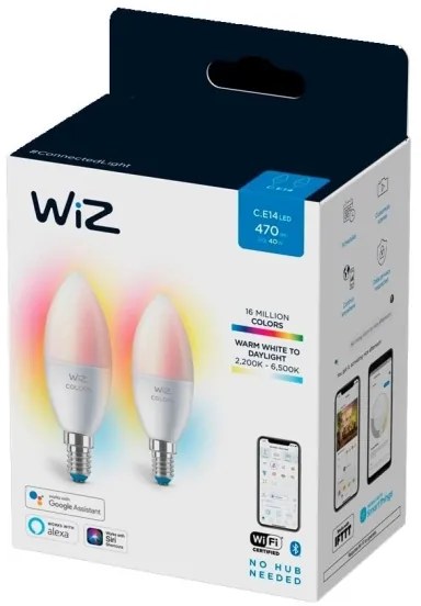 SET 2x Lampadina LED RGBW dimmerabile C37 E14/4,9W/230V 2200-6500K Wi-Fi - WiZ