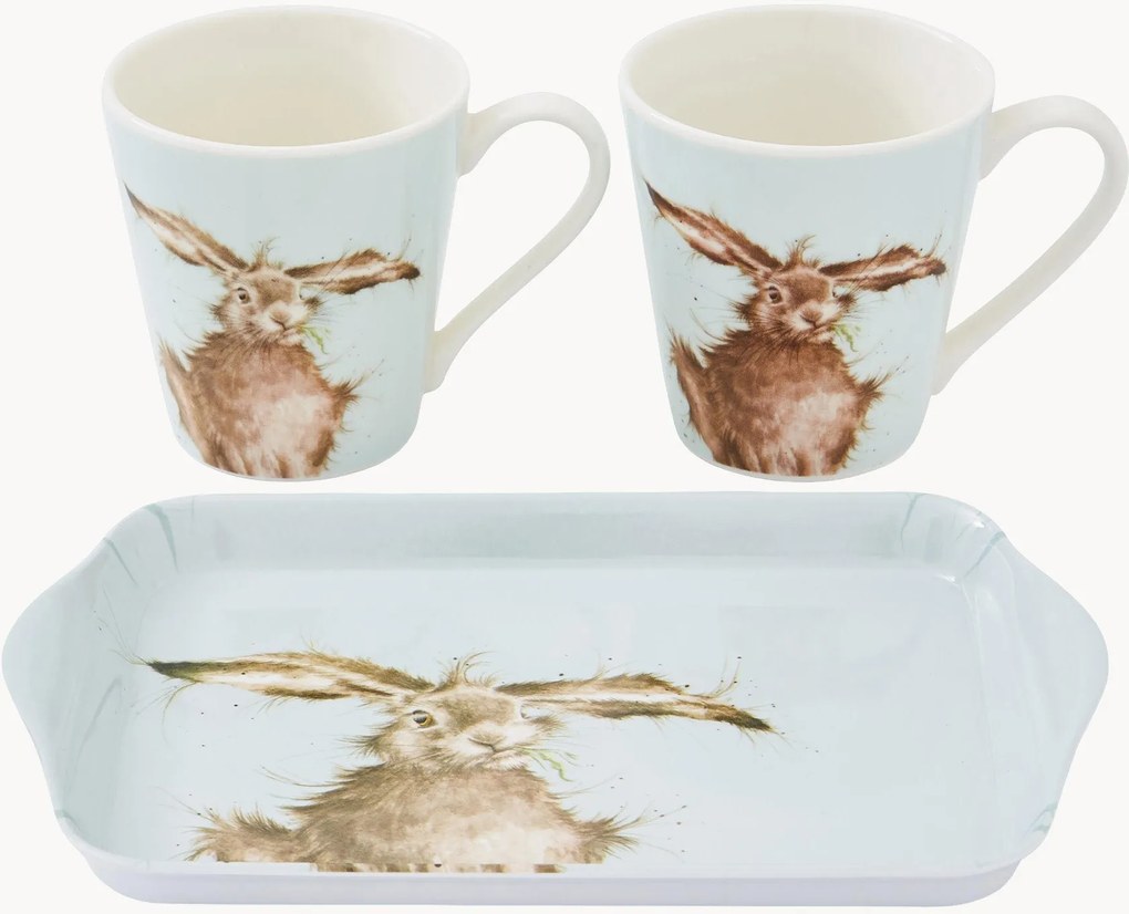 Set tazze e vassoio Hare 3 pz