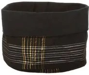 Cesto pane natalizio tartan nero e oro