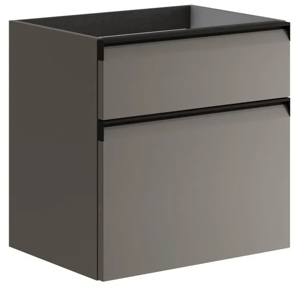 Mobile da bagno sotto lavabo Fusion grigio opaco L 59.5 x H 60 x P 45.5 cm 2 cassetti, lavabo non incluso