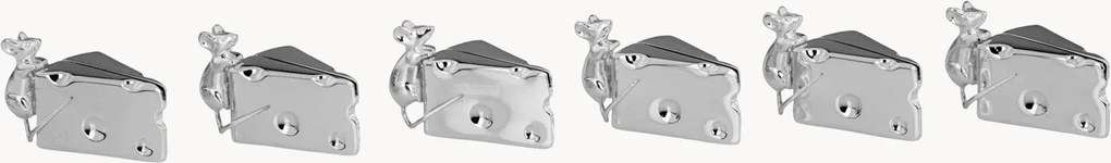 Set di 6 portacarte placcati in argento Cheese