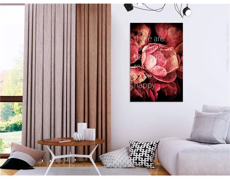 Quadro There Are so Many Beautiful Reasons to Be Happy (1 Part) Vertical  Colore Nero, Dimensioni e Misure 40x60