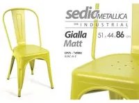 Sedia sala cucina in metallo giallo stile urban