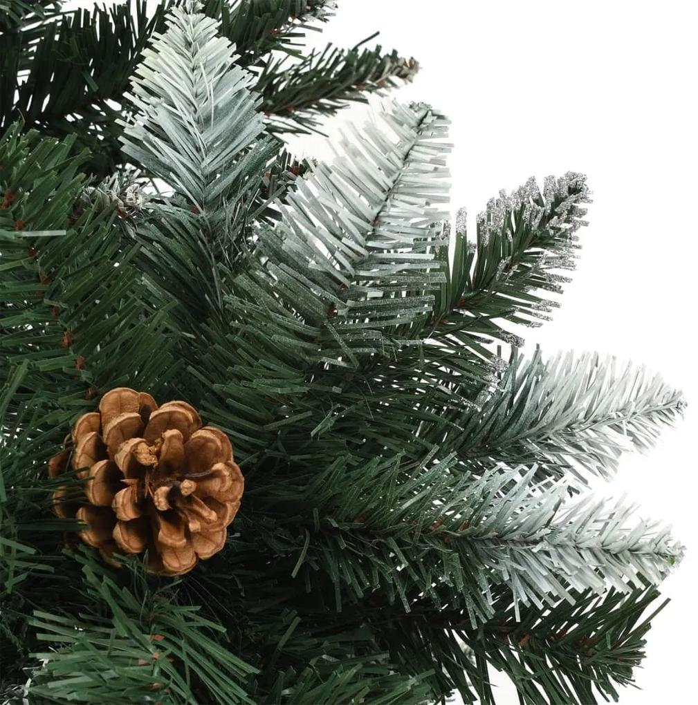 Albero di Natale Artificiale Preilluminato con Pigne 150 cm