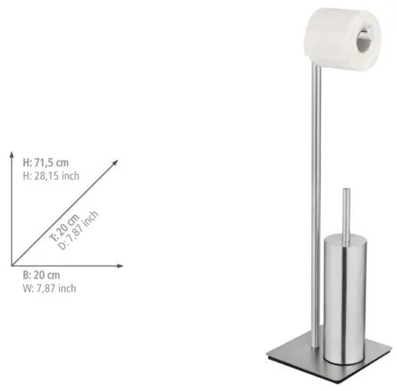 WENKO 25378100 - Scopino WC RECCO 20x71,5 cm satinato