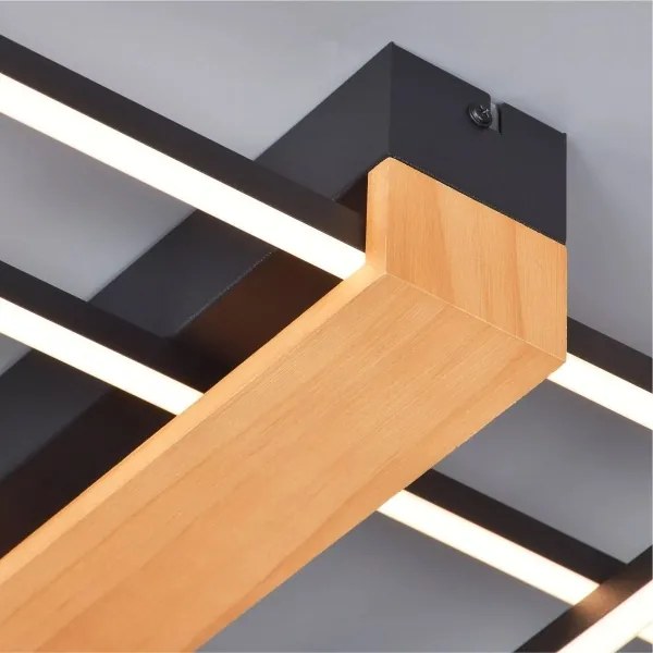 Zuma Line C230624202A - Plafoniera LED MINAR LED/39W/230V nero/pino