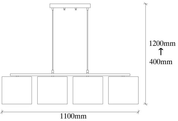 Lampadario su filo VALIZ 4xE27/40W/230V