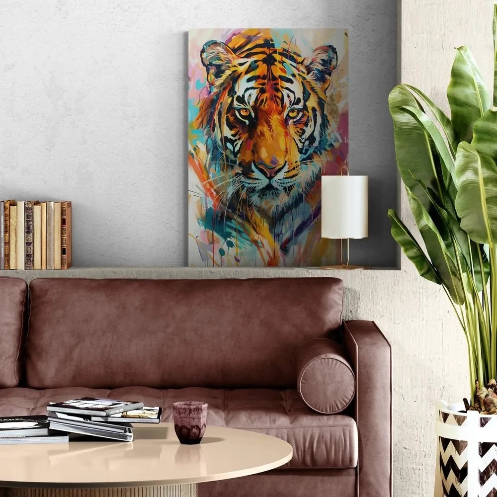 Stampa su tela – Tigre con imitazione di pittura