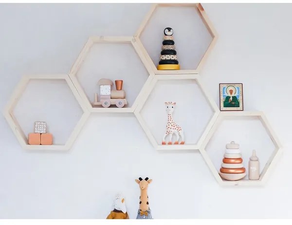 SET 5x Mensola da parete RAF 36x31 cm abete