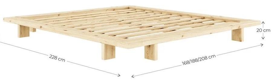 Letto matrimoniale arancione in pino massiccio senza testiera con rete inclusa 180x200 cm Japan – Karup Design