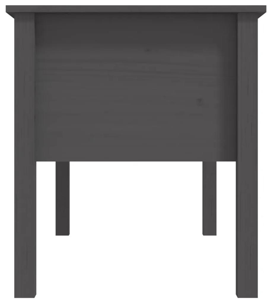 Tavolino da Salotto Grigio 102x49x55 cm Legno Massello di Pino