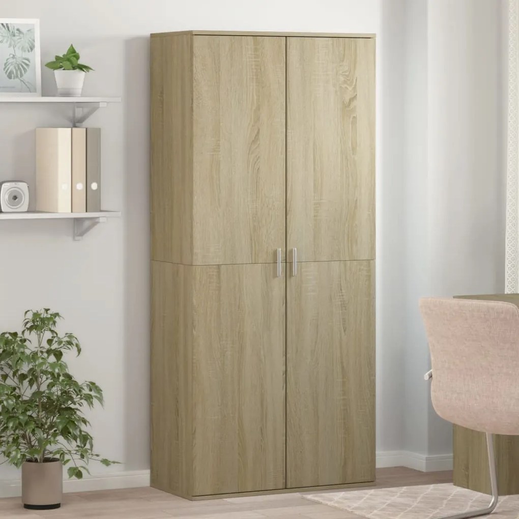 Scarpiera Rovere Sonoma 80x39x178 Cm İn Legno Multistrato /