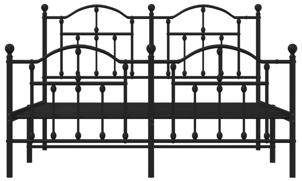 Giroletto con testiera e pediera metallo nero 150x200 cm