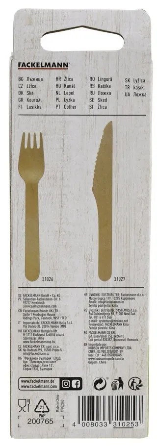 Set di 30 cucchiai di legno Nature - Fackelmann