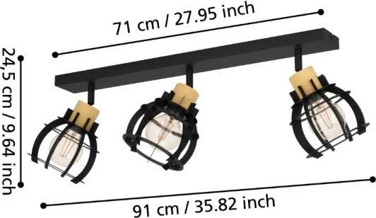 Eglo 43928 - Faretto STILLINGTON 3xE27/40W/230V