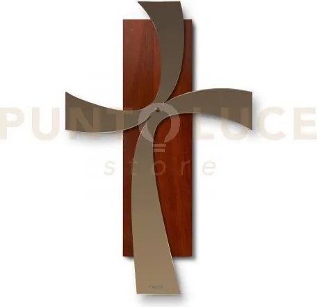 Crocifisso da parete two piccolo bronzo